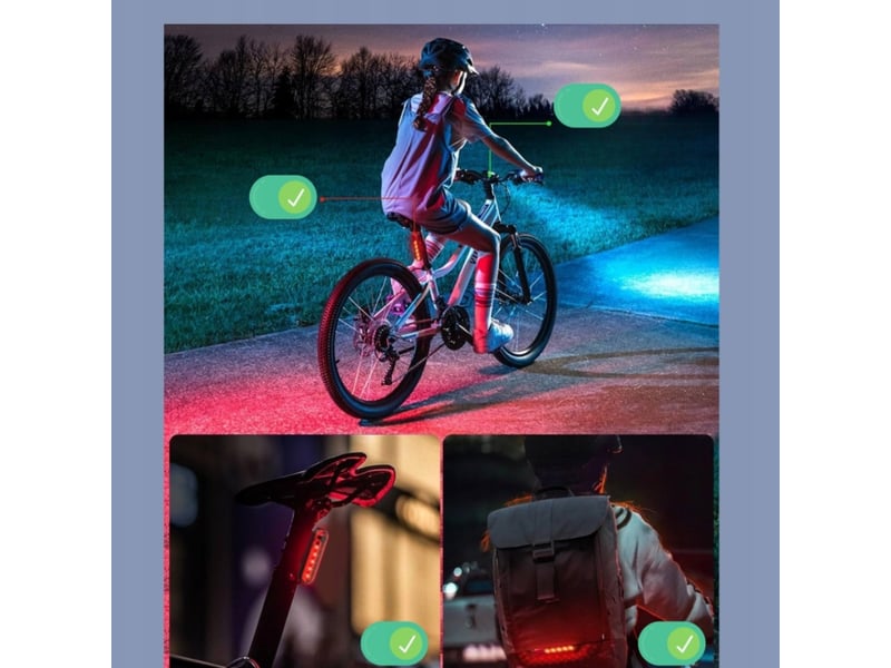  Lot de 2 lampes velo led usb rechargeables etanches avant arriere, aluminium, 3 modes d'eclairage, ipx4  - Conforama D