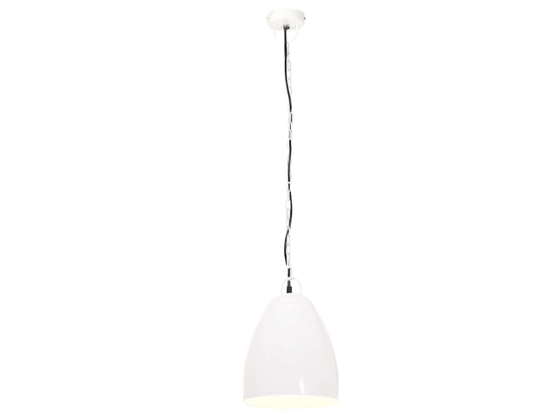  Lampe suspendue, suspension luminaire industrielle 25 w blanc rond 32 cm e27  - Conforama C