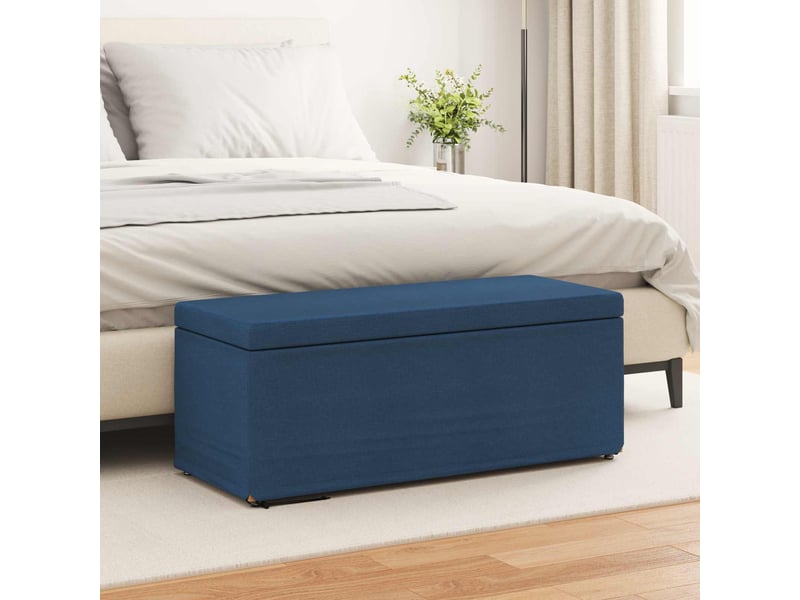  Tabouret de salon bleu 101x41x40 cm tissu et bois stratifié  - Conforama B