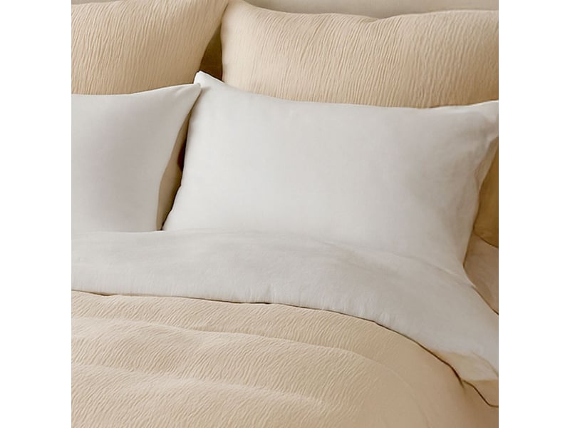  Parure housse de couette 240x220cm + 2 taies 100% gaze de microfibre uni écru - nathea NATHEA - Conforama D