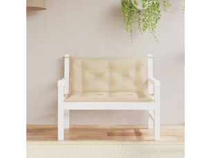 Lot de 2 coussins de banc jardin, coussins d'assise beige 100x50x7 cm tissu oxford cf58713
