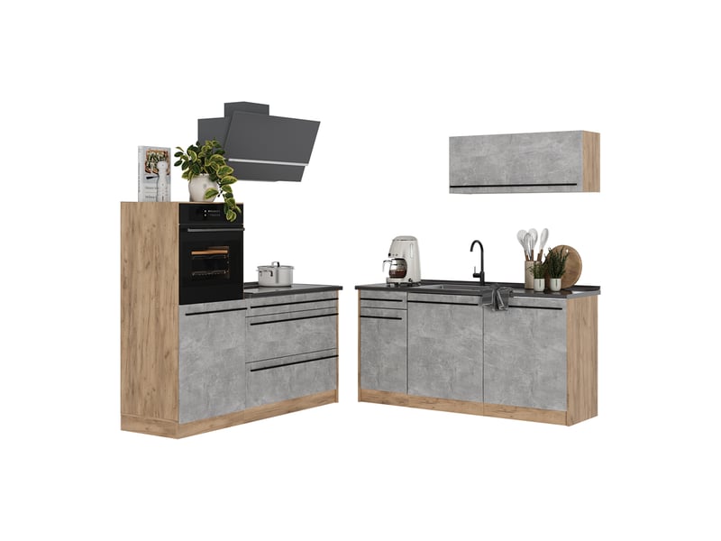 Vicco cuisine, bétonchêne doré, 160cm sans plan de travail - Conforama E