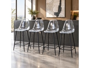 tabouret de bar <strong>STILVORA</strong> - noir hauteur d'assise 65 cm vendu Par 4