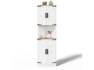 Buffet coin vintage blanc mdf 39,5x39,5x180cm meuble rangement cuisine