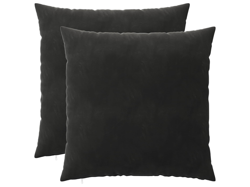  Lot de 2 coussins avec oreiller, coussins décoratifs heerlen noir velours cf50531  - Conforama A