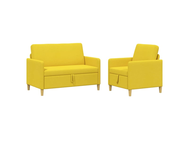  Canapé de salon, canapé avec rangement 2 pcs jaune clair polyester shl84405  - Conforama A