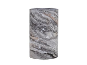 Table basse ronde 30x30x55 cm design minimaliste, plateau mdf finition marbre gris, stable pour salon, moderne, mdf