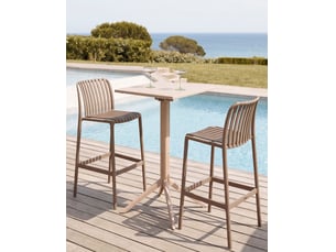 Lot de 2 chaises de bar ariccia matière synthétique marron clair