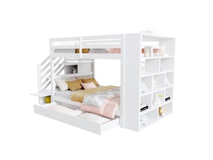Lit superposé 90x200 cm STILVORA coloris blanc