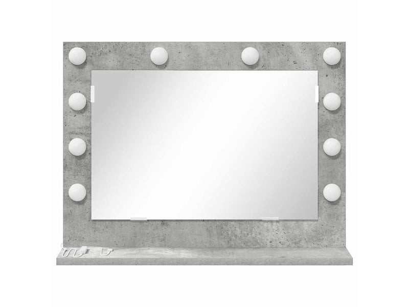 Miroir de vanité, miroir de coiffeuse gris béton 60 x 45 x 18 cm rectangulaire cf62775 - Conforama D