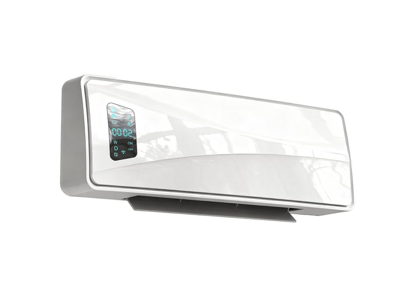  Radiateur électrique mural, 2000 w, avec 3 modes de fonctionnement, affichage led, thermostat, minuterie et fonction d'oscillation,54 x 18,7 x 14,5 cm  - Conforama A