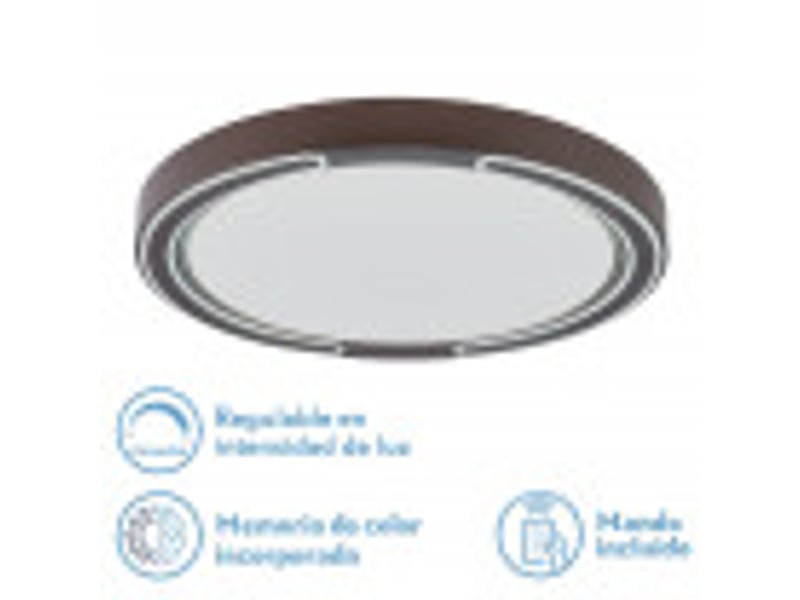  Plafonnier led fabrilamp asher marron 72 w 5616 lm 3000-4000-6500 k télécommande 6x50x50 cm 159585002 - Conforama B