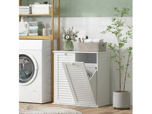 Meuble à linge salle de bain 2 paniers basculants evryae