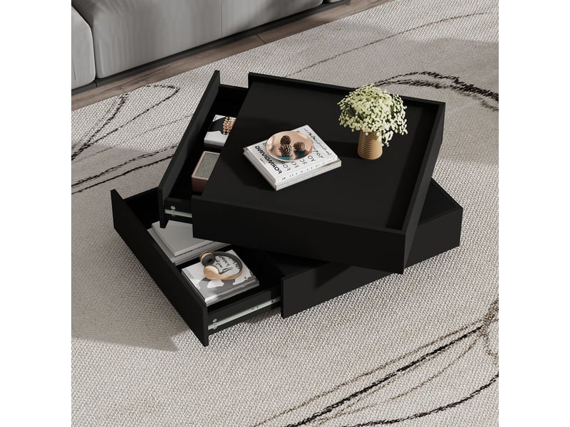  Table basse carrée noir - 60x60 cm table basse noir - Conforama B