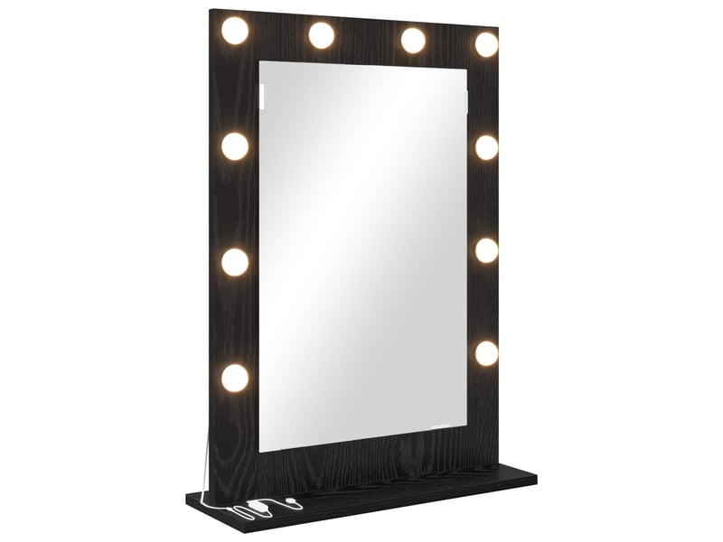  Miroir de vanité, miroir de coiffeuse chêne noir 70 x 50 x 18 cm rectangulaire cf62764  - Conforama A