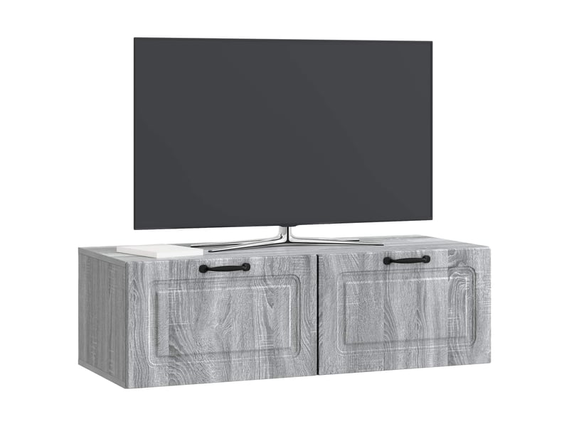  Meuble tv - banc tv - meuble de rangement mural sonoma gris 98 x 41 x 30 cm bois d'ingénierie  - Conforama C