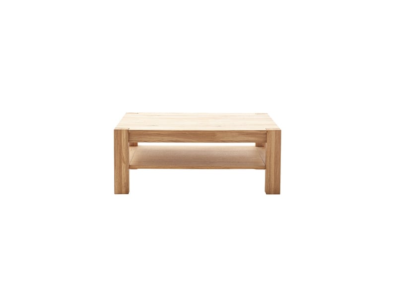  Table basse avec étagère coloris chêne massif huilé - longueur 115 × largeur 65 × hauteur 46 cm  - Conforama A