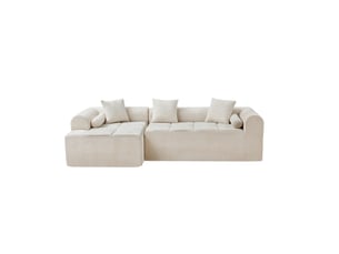 Canapé d'angle 263x132,5x68 cm 4 places chenille beige
