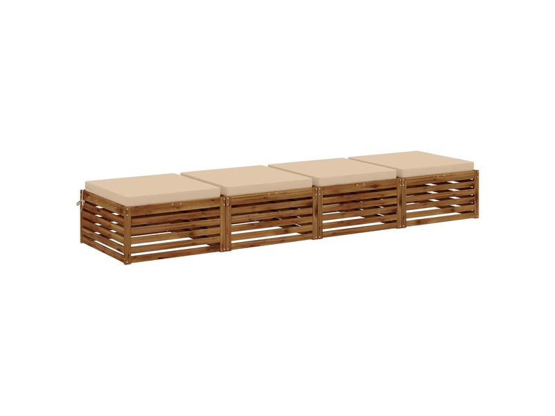  Lot de 4 coussins de siège, coussins d'assise soest 100 % polyester crème cf60370  - Conforama C