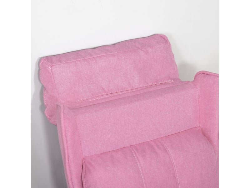  Fauteuil enfant inclinable 58 x 53 x 70 cm rose, revêtement en lin, avec repose-pieds, de 3 à 5 ans  - Conforama C