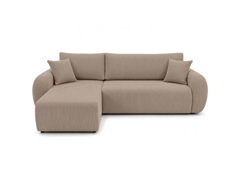  Alya - canapé d'angle convertible et réversible 3 places en velours côtelé  - Conforama E