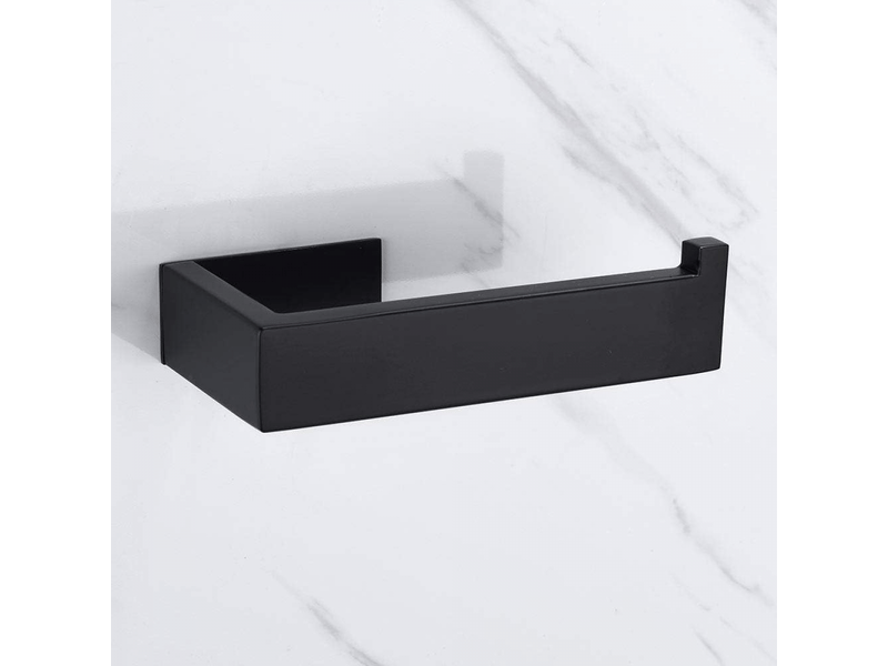  Porte-rouleau de papier toilette auto-adhésif noir en acier inoxydable 304, sans perçage.  - Conforama A