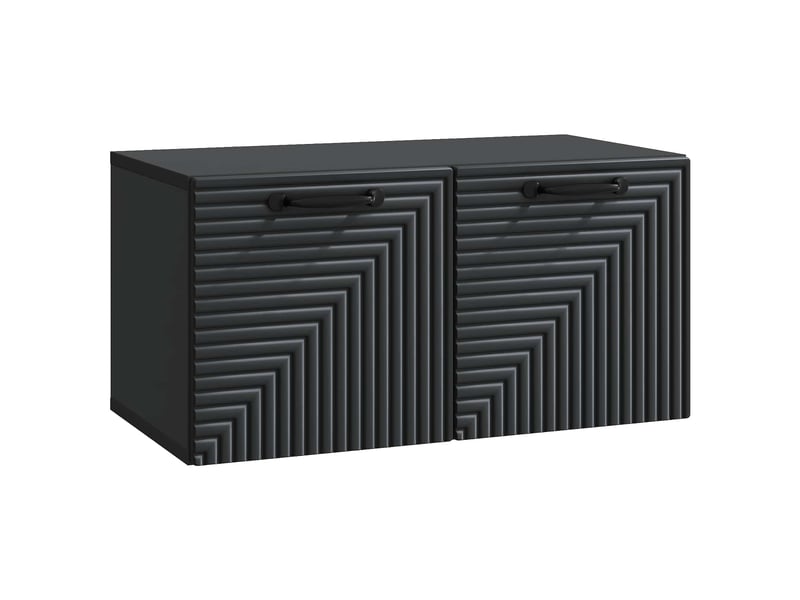  Meuble tv - banc tv - meuble de rangement mural noir 59,5 x 31 x 30 cm bois d'ingénierie  - Conforama A