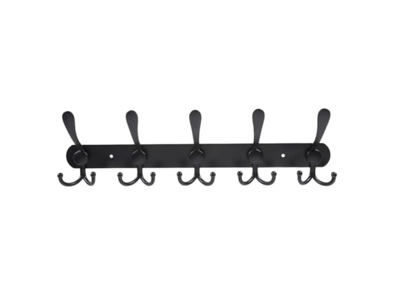  Noir) porte-manteau mural – 5 crochets assortis, robuste, en acier inoxydable, en métal pour vêtements, serviettes, sacs à main, peigno ISG004018 - Conforama A