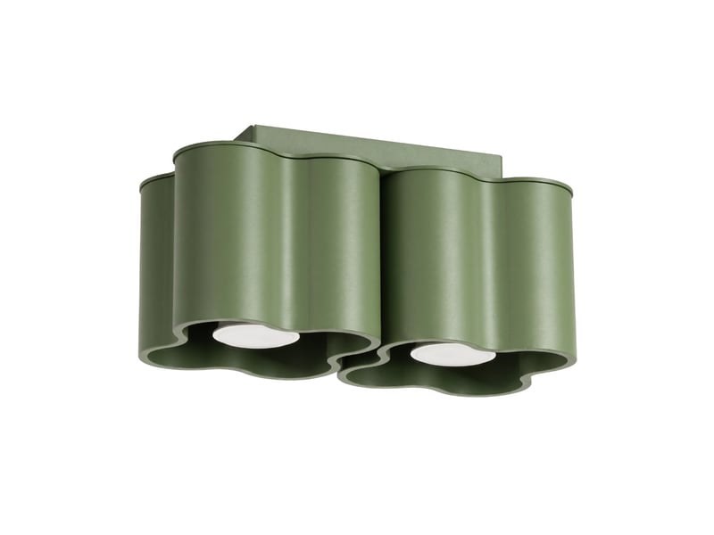  Plafonnier ovio 2 vert olive gu10 aluminium moderne 12x24.5x12cm SL.3345 - Conforama A