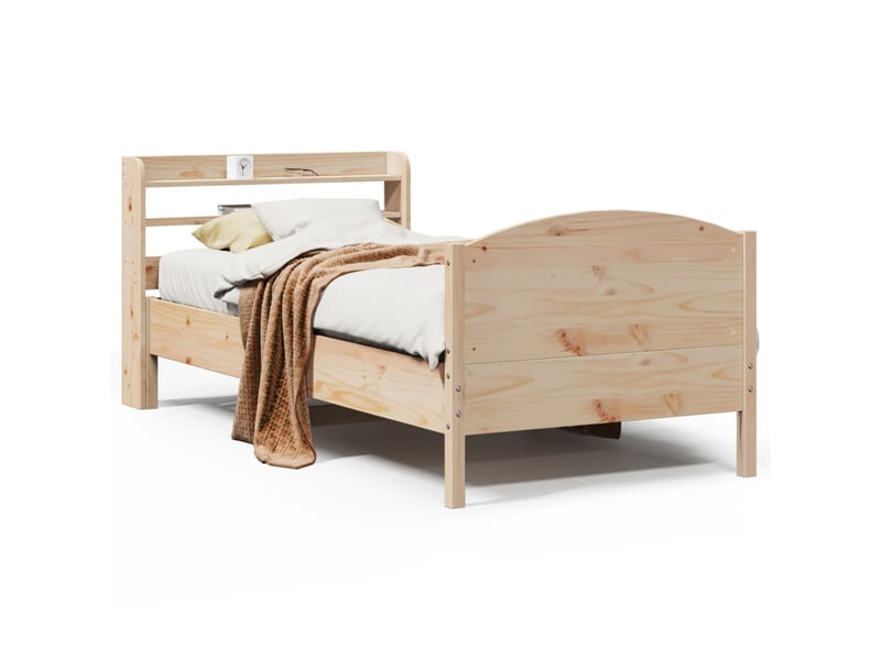 Lit simple- lit adulte - cadre de lit sans matelas 100x200 cm bois massif de pin - Conforama A
