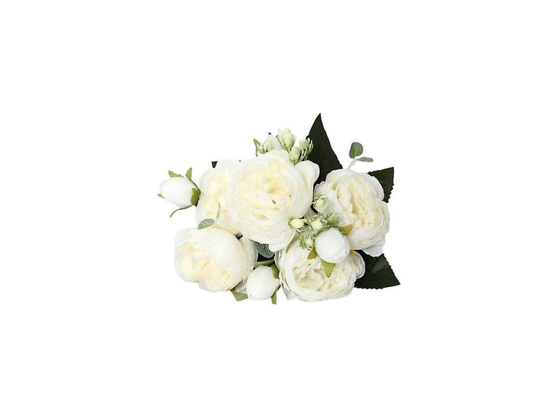  Pivoine artificielle coupée à la main, délicate et pratique, composition florale.jaune  - Conforama E