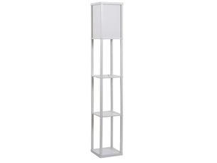 Lampe sur pied avec étagères 26 x 26 x 160 cm – blanc – rangement pratique pour salon et chambre
