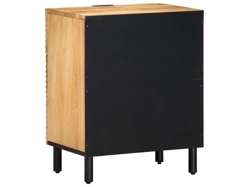 Table de chevet - cabinet de chevet - table de nuit marron 50x33x60 cm bois de manguier massif - Conforama D