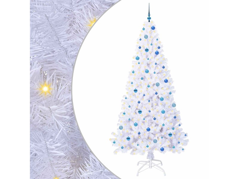  Sapin de noël - arbre de noël artificiel avec 300 led blanc 240 cm pvc et acier  - Conforama A