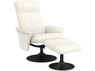 Fauteuil inclinable, fauteuil tv avec repose-pieds, pivotant, ergonomique, aspect microfibre, jusqu'à 150 kg, blanc crème