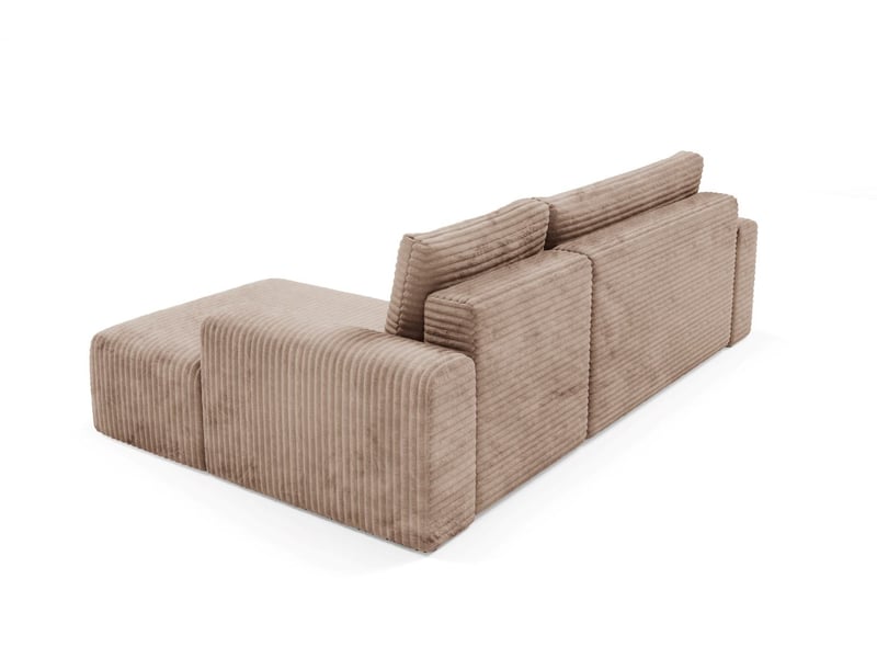  Canapé d'angle convertible en velours côtelé sontii braun  - Conforama E