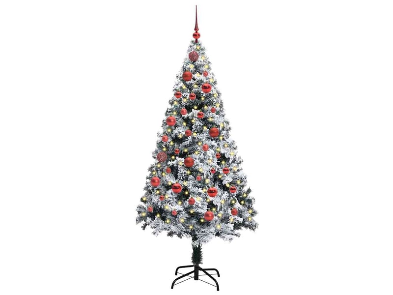 Sapin de noël artificiel, arbre de noël blanc 150 cm pvc, acier et plastique shl7814 - Conforama C