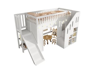 Lit mezzanine 90x200 cm <strong></strong>  <strong></strong> coloris blanc