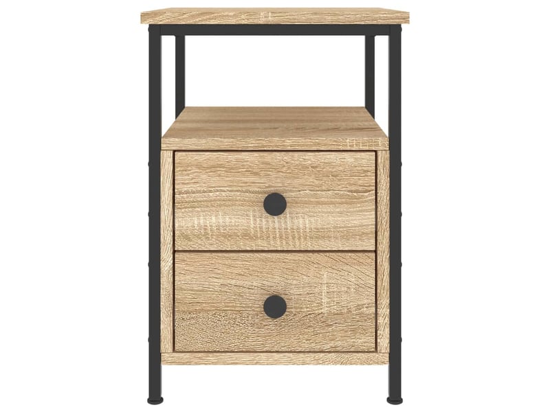  Lot de 2 tables de chevet - cabinet de chevet - table de nuit chêne sonoma 34x35,5x50cm bois ingénierie  - Conforama E