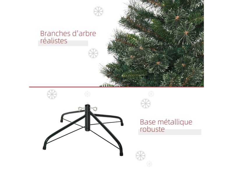  Sapin arbre de noël artificiel 665 branches + support pied vert 150 cm  - Conforama W