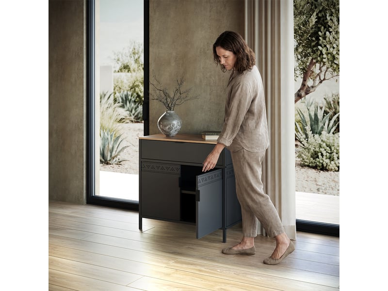  Vicco commode, noirchêne doré, 80x75.5cm  - Conforama E