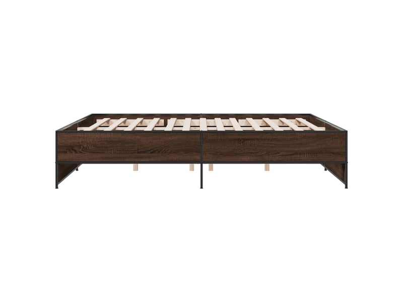  Lit double- lit adulte -  cadre de lit sans matelas chêne marron 200x200 cm  - Conforama D