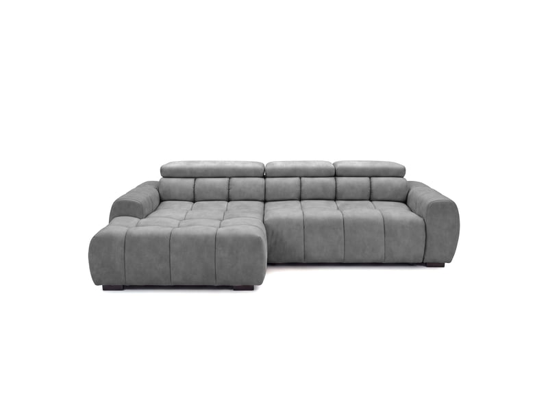 Canapé d'angle aldo avec fonction couchage, côté gauche, tissu salvador wr, gris (14) - Conforama C