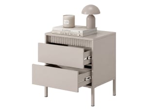 Table de chevet gasalisa, 2 tiroirs, 54x40x56h cm beige