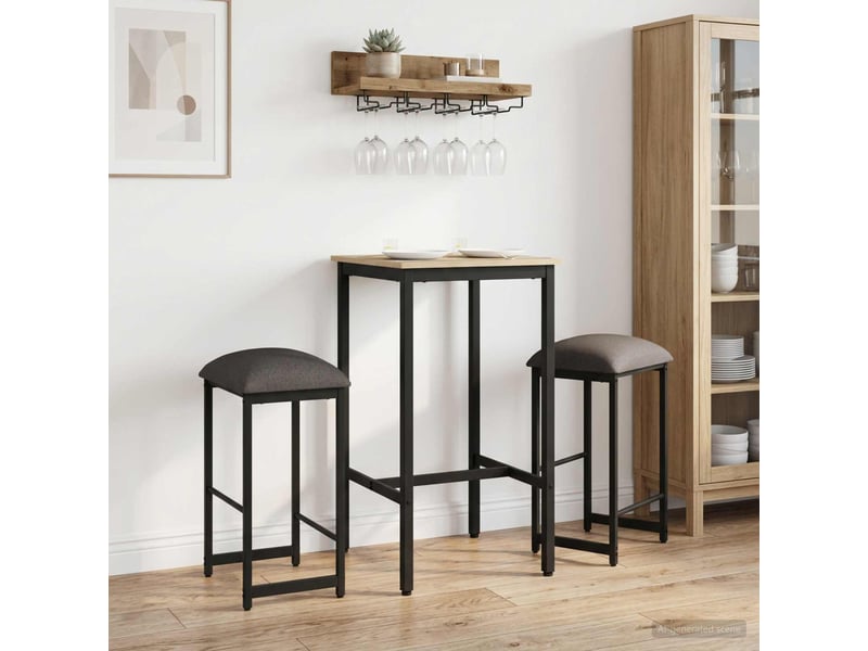  Lot de 2 tabouret de bar, chaise de bar gris clair 40x32x74 cm shl19750  - Conforama B
