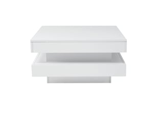 Table basse carrée avec éclairage led bluetooth réglable, brillante, en panneaux de particules, pour salon, 70 × 70 × 36 cm - uvrion