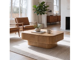 Table basse rectangulaire coloris naturel <strong>CHICFURN</strong> <strong></strong> - 60 cmx98 cm