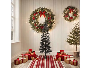 Sapin de noël, arbre de noël étroit noir 150 cm