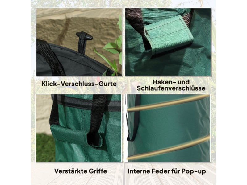  Sac à déchets de jardin 2x160 l, étanche, autoportant, couvercle zippé, réutilisable  - Conforama E