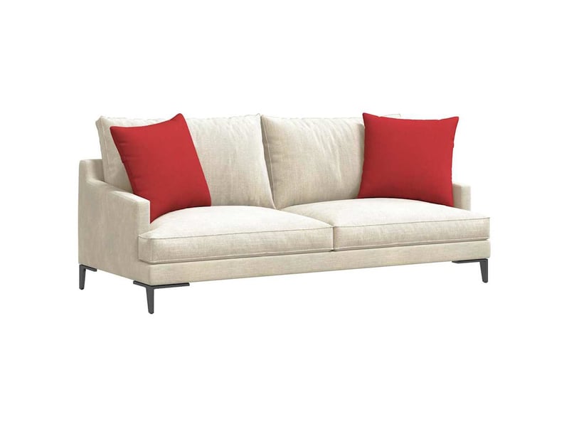 Lot de 2 coussins de canapé, coussins décoratifs tissu rouge 50 x 50 cm cf58944 - Conforama C